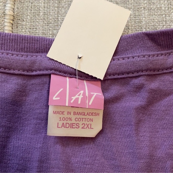 🏝️ LIKE NEW “OCEAN ISLE” 100% COTTON PURPLE SEA TURTLE V-NECK TSHIRT Women’s 1X - Picture 8 of 9